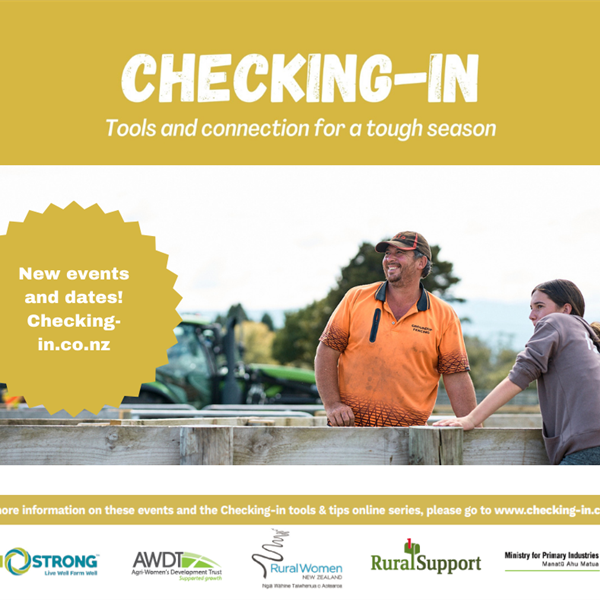 New events announced for "Checking-in" rural recovery project in the North Island