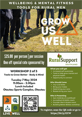 Grow Us Well - Workshop 2 Tools to Grow Better - Body & Mind, Otautau, Southland