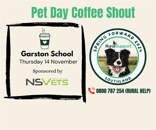 Garston Pet Day Coffee Shout - Garton, Southland