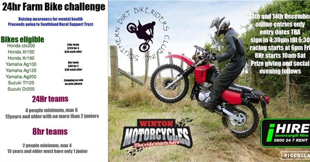 Southern Dirt Bike 24 hour Farm Bike Challenge - Waimumu, Southland