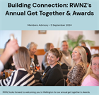 Building Connection: RWNZ's Annual Get Together & Awards - Wellington