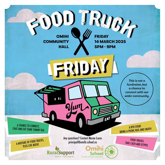 Food Truck Friday|  Omihi Community Hall| Hurunui