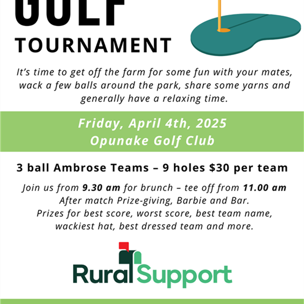 Coastal Farmer's Golf Tournament | April 4 | Opunake Golf Club