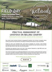 Field Day - Managing Wetlands as Farm Assets, Albury, South Canterbury